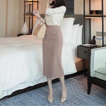 Chân Váy Bút Chì Dáng Dài 70cm Có 2 Lớp Lót Thời Trang Công Sở